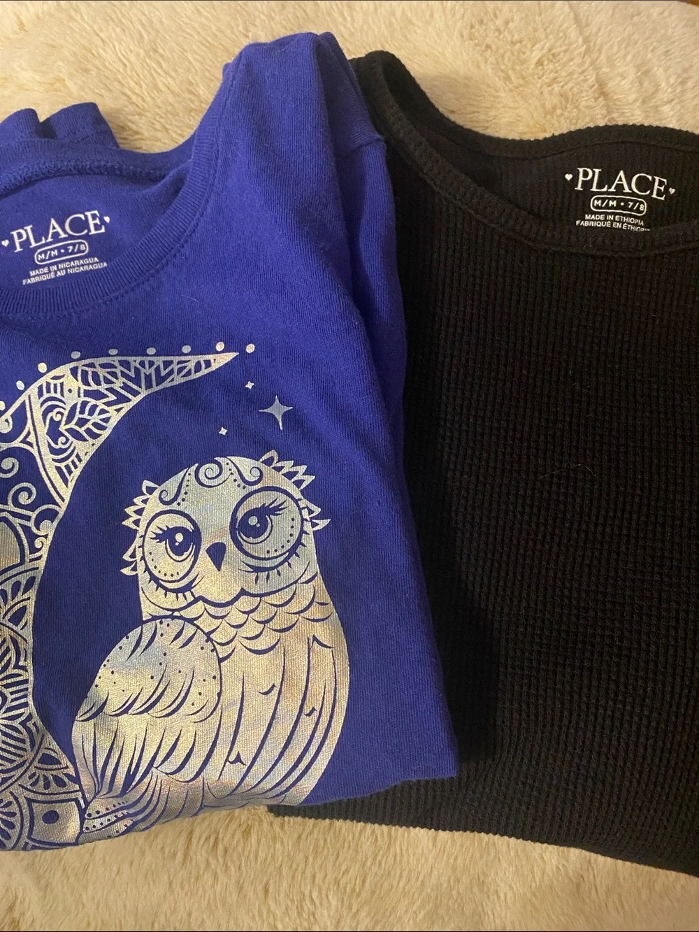 The Children's Place Royal Blue Long Sleeve Owl & Moon Graphic Tee
